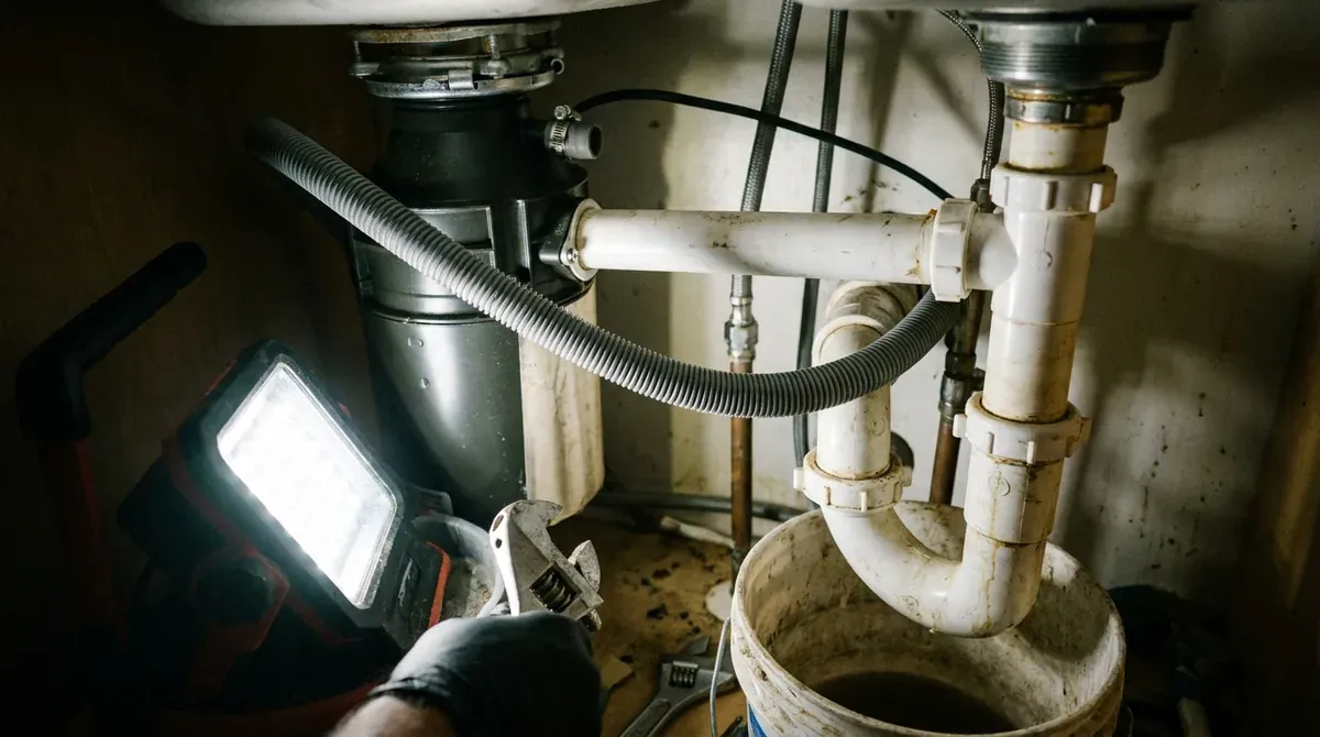 kitchenaid dishwasher drain hose under sink with disposal connection